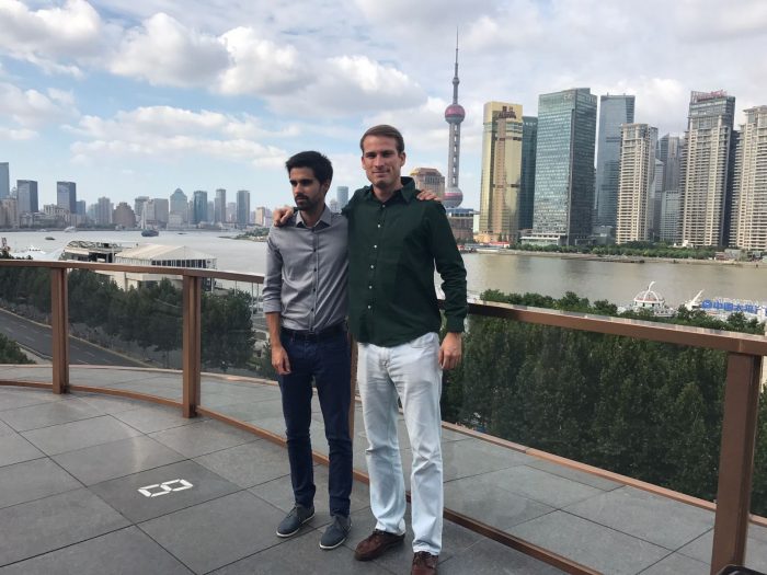 Bruno Matias e Gonçalo Consiglieiri, dois dos fundadores da Visor.ai, no roadshow pelo China.