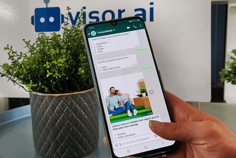 Assistente Virtual da Visor.ai no WhatsApp da Tranquilidade